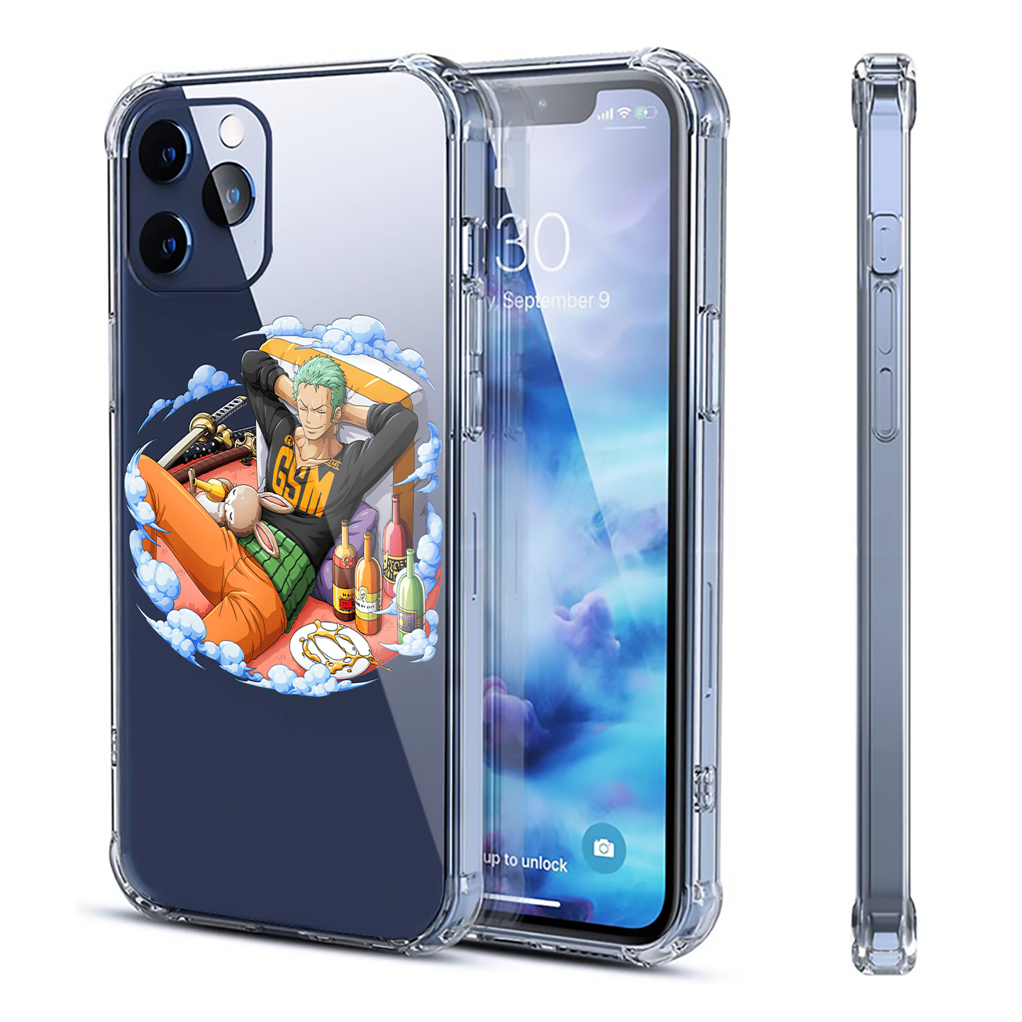 （画像用） ワンピース ロロノア・ゾロ ONE PIECE Roronoa Zoro 【iPhone 12シリーズ対応】透明スマホケース（クリアソフトケース）